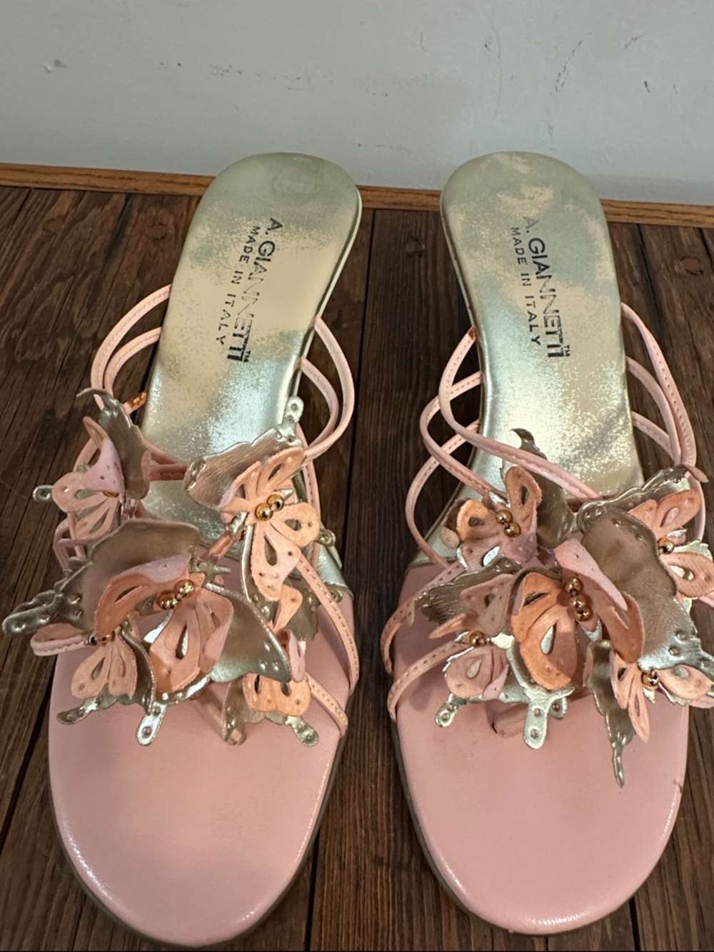 Versace Pink butterfly Embellished Mules